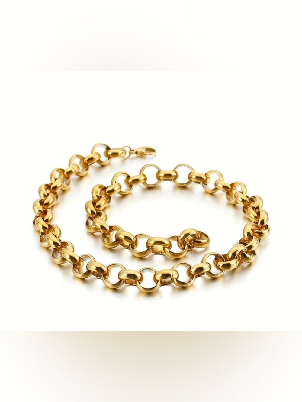🎉🎉NEW🎉🎉 PRETTY!! 20" Stainless Steel Chunky ROLO Necklace In GOLD